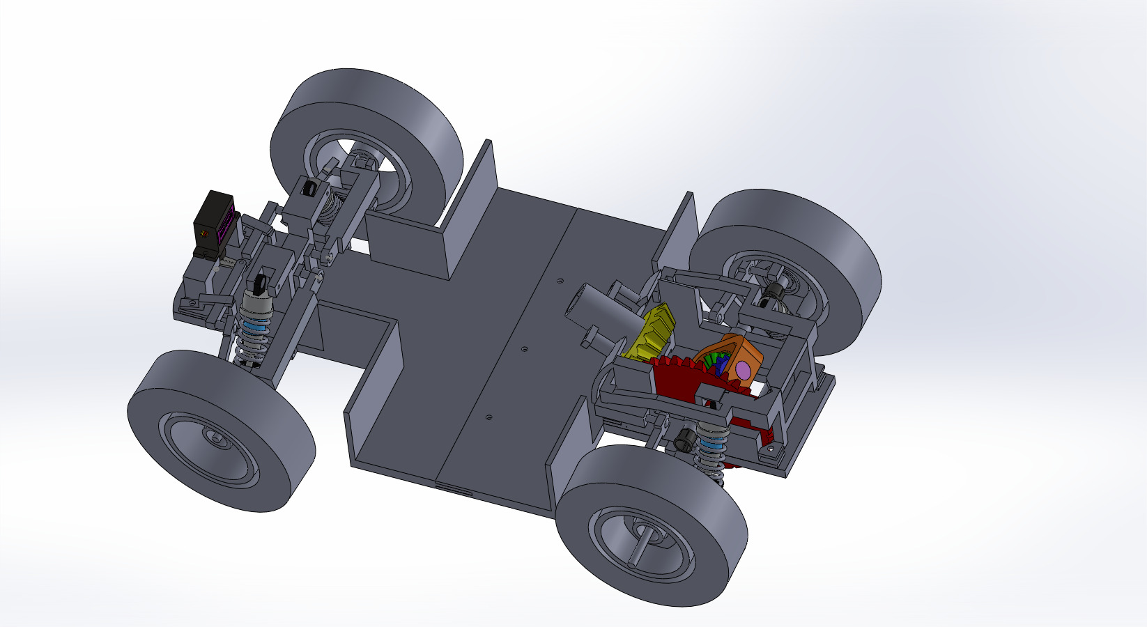 遥控玩具小车结构3D图纸 Solidworks设计